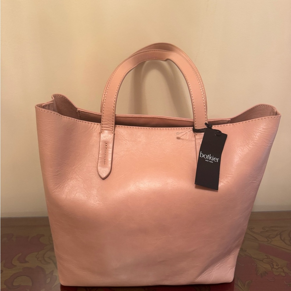 PRICE DROP:BOTKIER Lambskin LEATHER suede-lined SwanLake HighlineBLUSH PINK TOTE - Picture 13 of 13